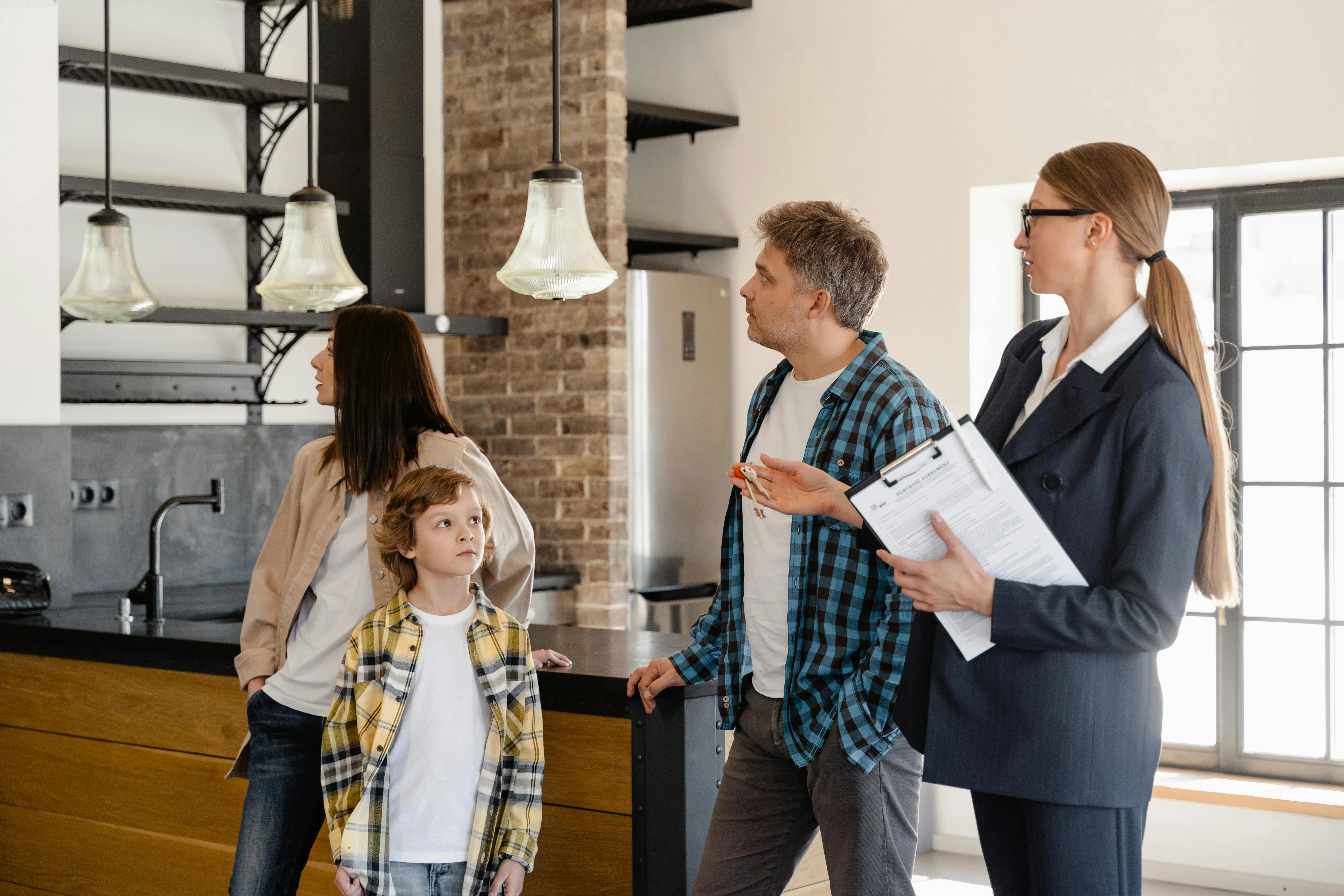 Couple receiving house keys