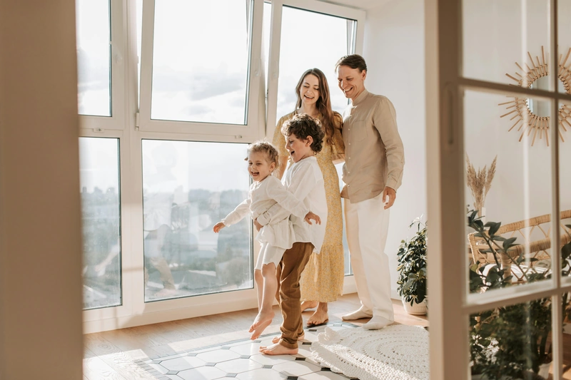 Happy family at home